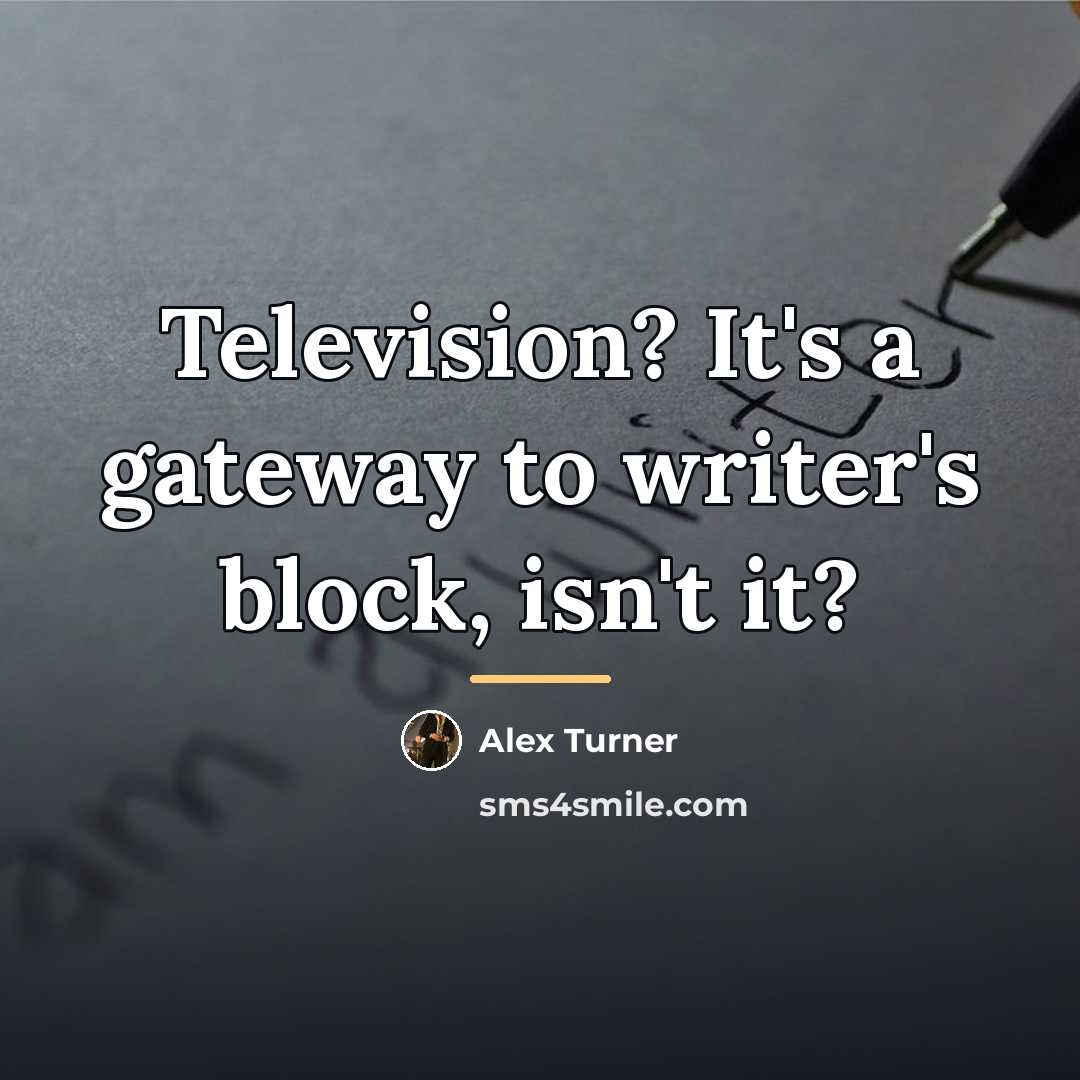“Television? It's a gateway to writer's block, isn't it?…” quote by Alex Turner