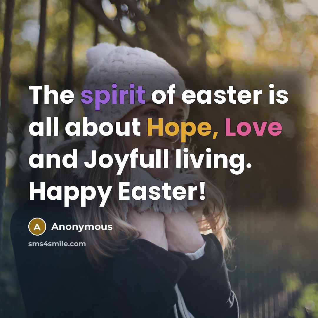 “The spirit of easter is all about Hope, Love and…” quote by Anonymous