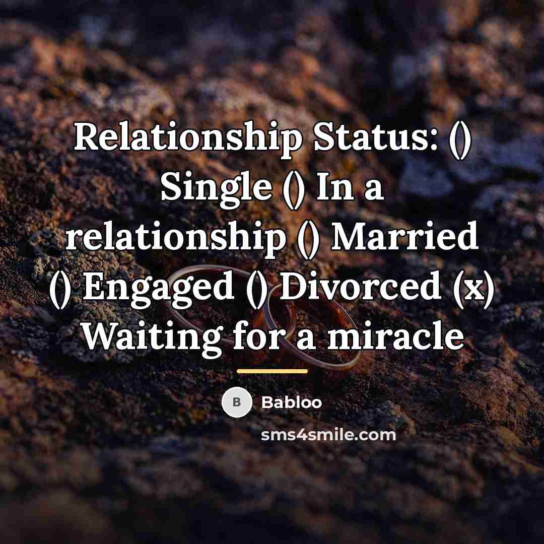 “Relationship Status: () Single () In a relationship () Married…” quote by Babloo