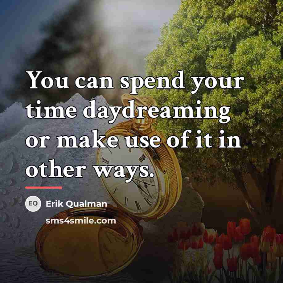 “You can spend your time daydreaming or make use of…” quote by Erik Qualman