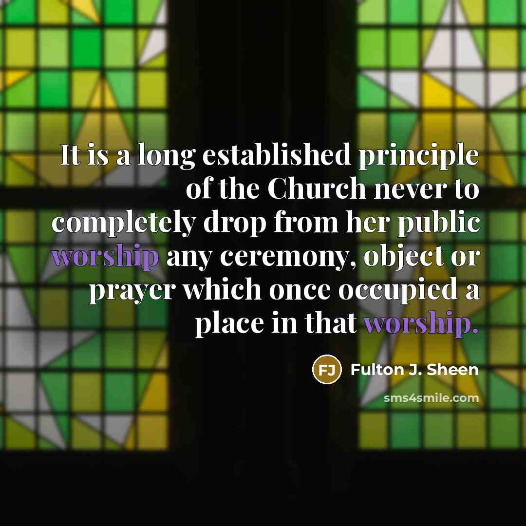 “It is a long established principle of the Church never…” quote by Fulton J. Sheen