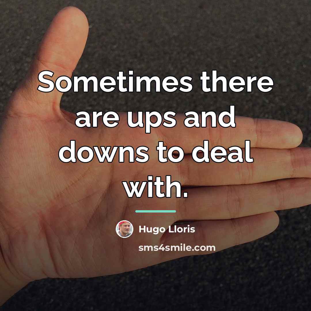 “Sometimes there are ups and downs to deal with.…” quote by Hugo Lloris