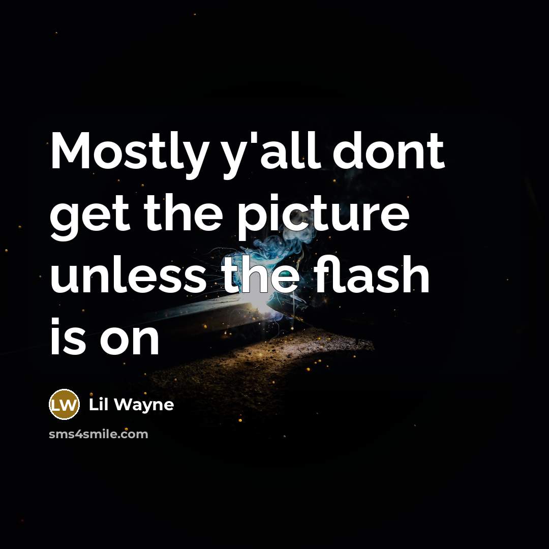 “Mostly y'all dont get the picture unless the flash is…” quote by Lil Wayne