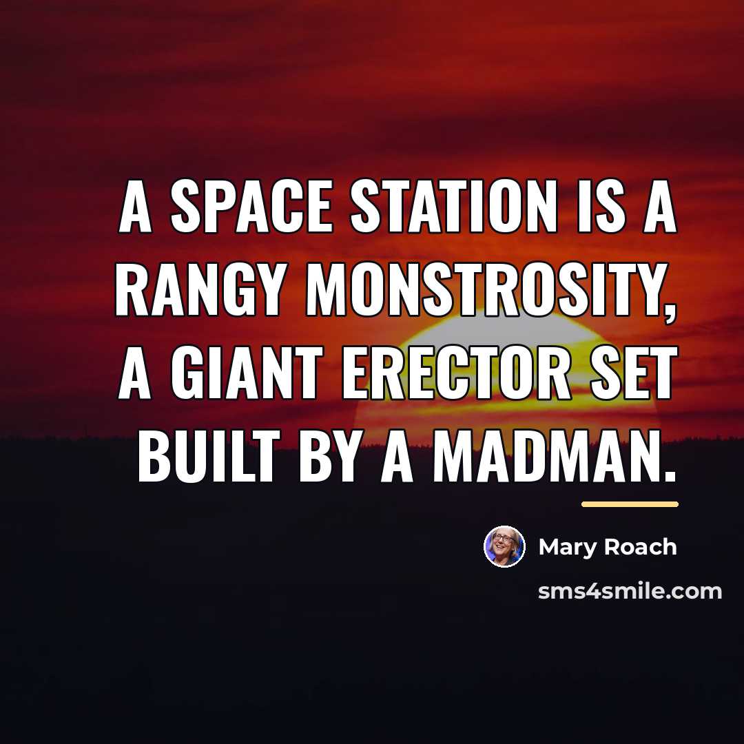 “A space station is a rangy monstrosity, a giant erector…” quote by Mary Roach