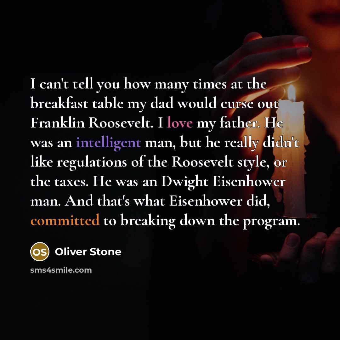 “I can't tell you how many times at the breakfast…” quote by Oliver Stone