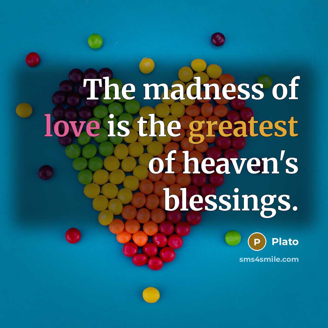 “The madness of love is the greatest of heaven's blessings.…” quote by Plato