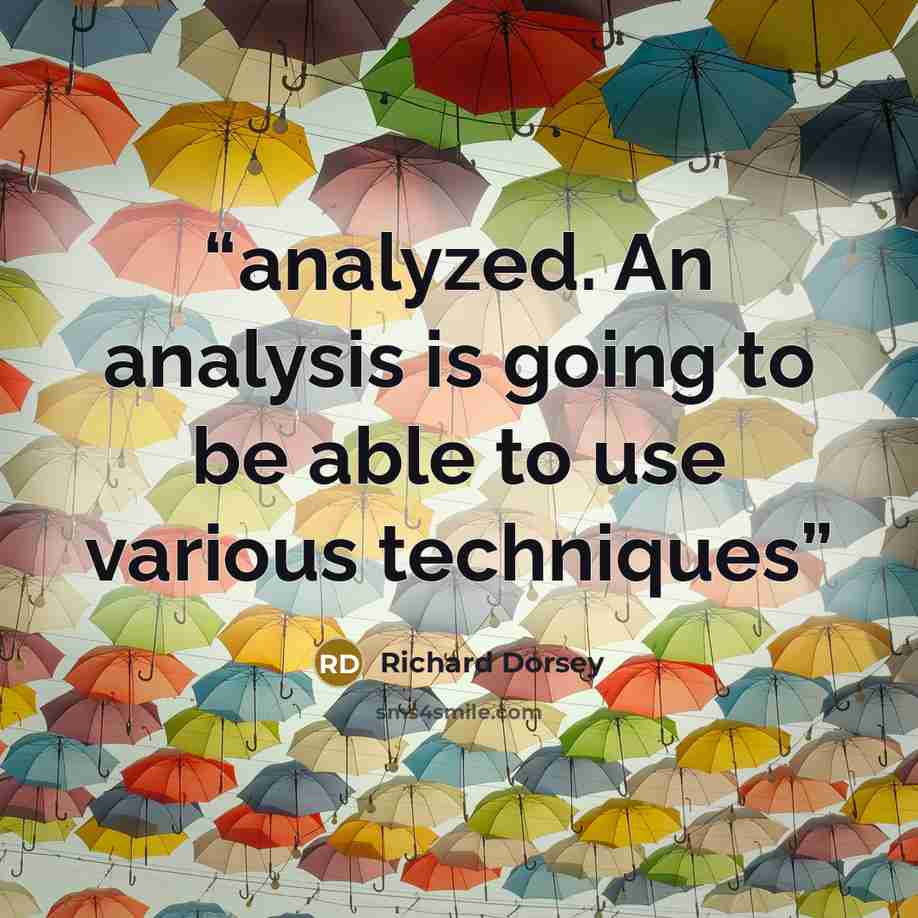 “analyzed. An analysis is going to be able to use various techniques” quote by Richard Dorsey
