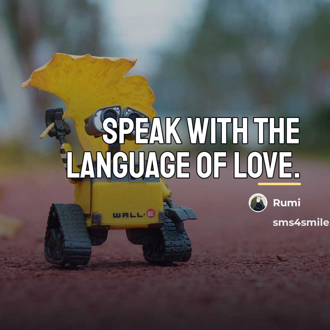 “Speak with the language of love.…” quote by Rumi