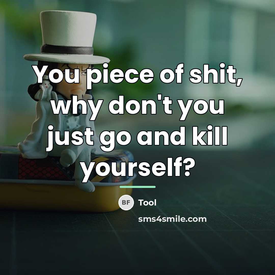 “You piece of shit, why don't you just go and…” quote by Tool