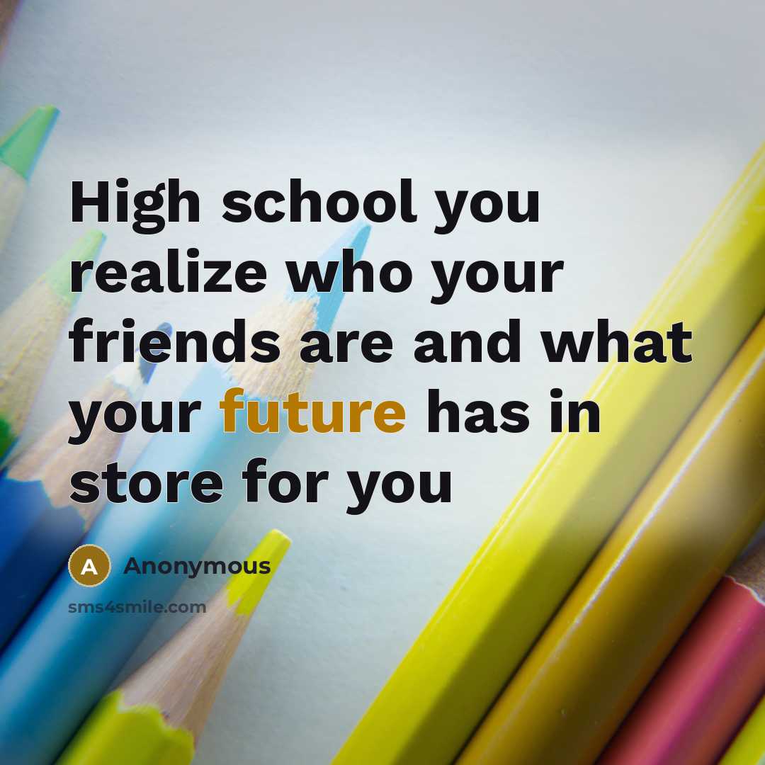 “High school you realize who your friends are and what…” quote by Anonymous