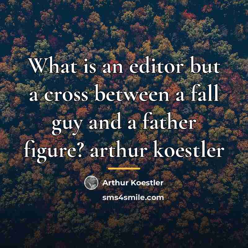 “What is an editor but a cross between a fall…” quote by Arthur Koestler