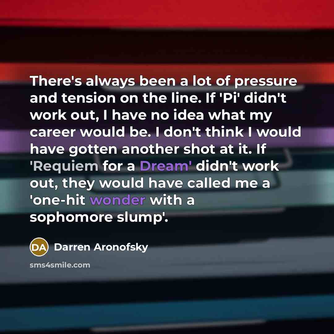 “There's always been a lot of pressure and tension on…” quote by Darren Aronofsky