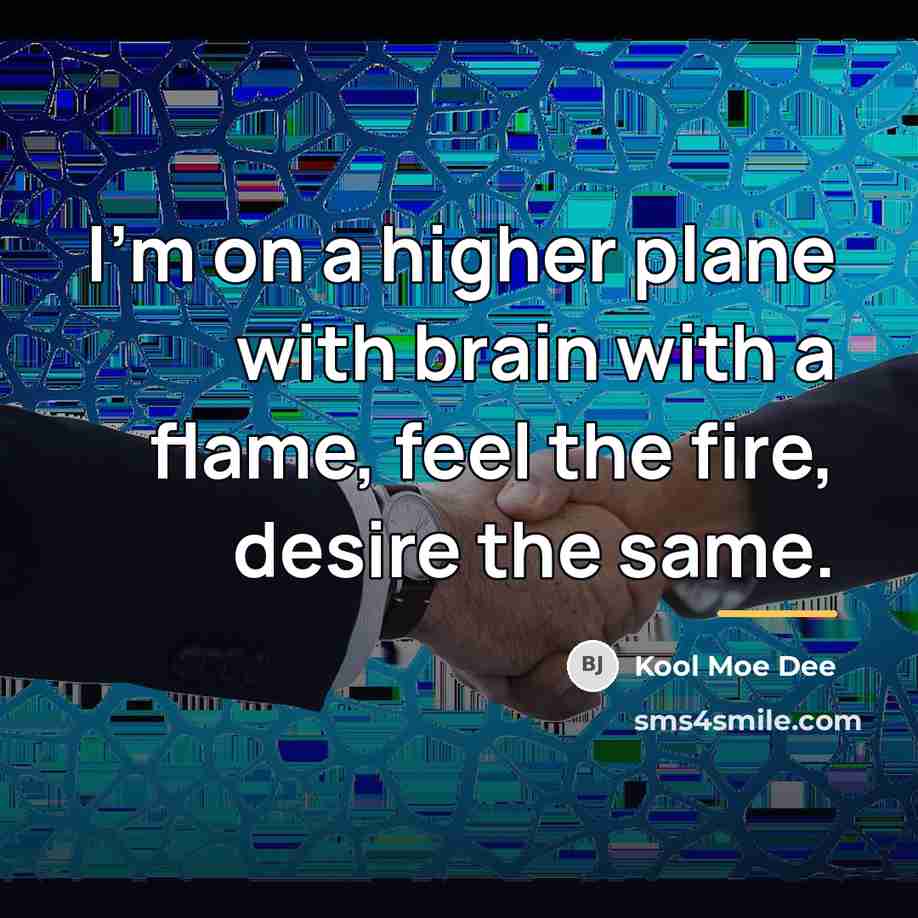 “I'm on a higher plane with brain with a flame,…” quote by Kool Moe Dee
