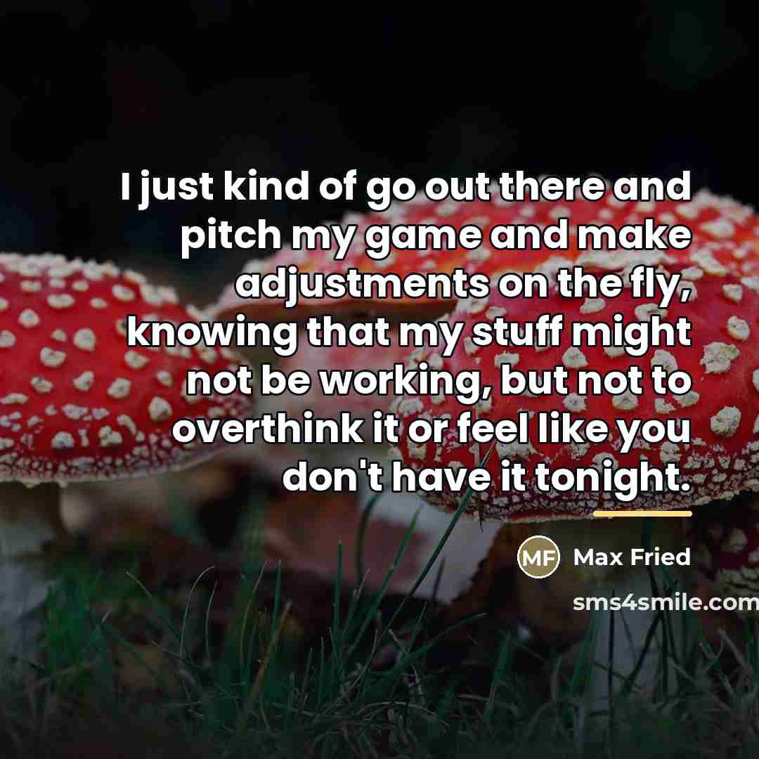 “I just kind of go out there and pitch my…” quote by Max Fried