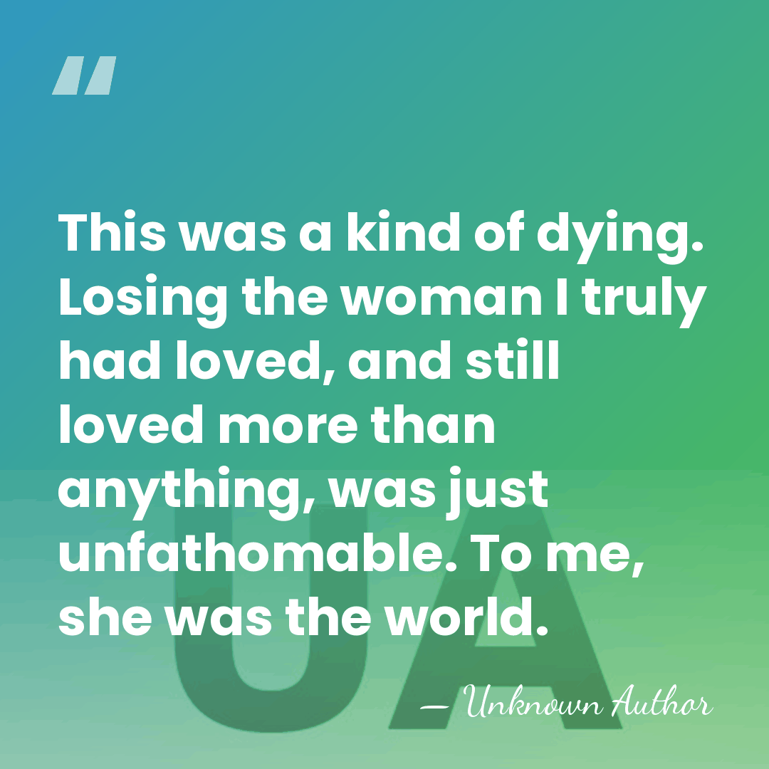 This was a kind of dying. Losing the woman I truly had&hellip; - Andres Lokko