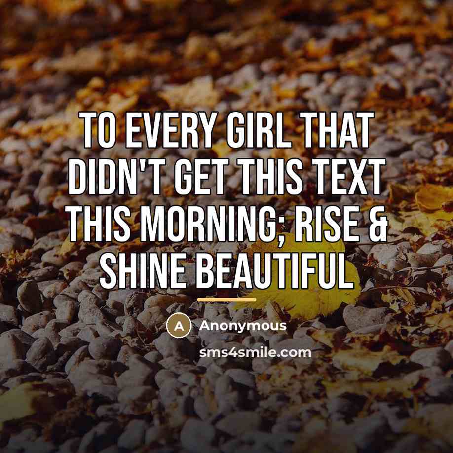 “To every girl that didn't get this text this morning;…” quote by Anonymous
