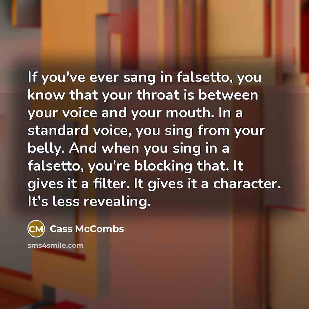 “If you've ever sang in falsetto, you know that your…” quote by Cass McCombs
