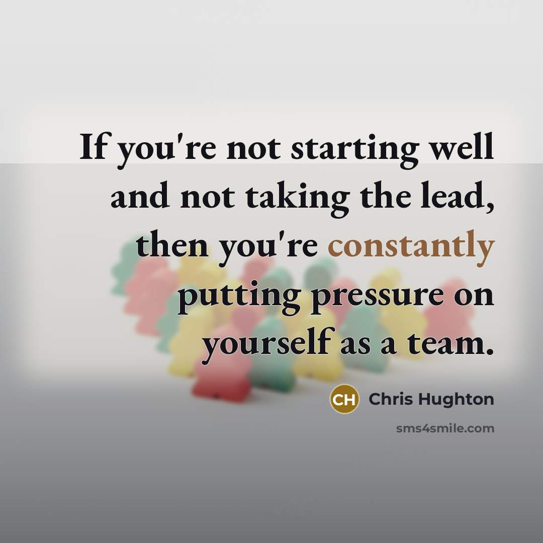“If you're not starting well and not taking the lead, then you're constantly putting pressure on yourself as a team.” quote by Chris Hughton