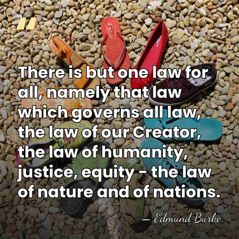 There is but one law for all, namely that law which governs&hellip; - Edmund Burke