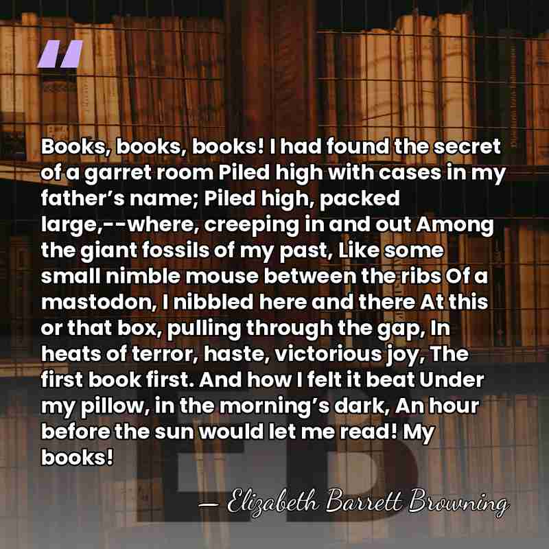 Books, books, books! I had found the secret of a garret room&hellip; - Elizabeth Barrett Browning
