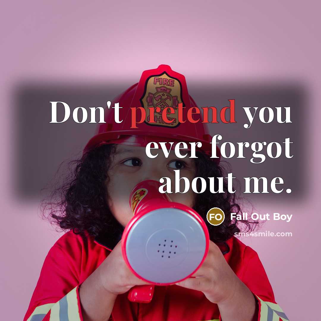“Don't pretend you ever forgot about me.…” quote by Fall Out Boy