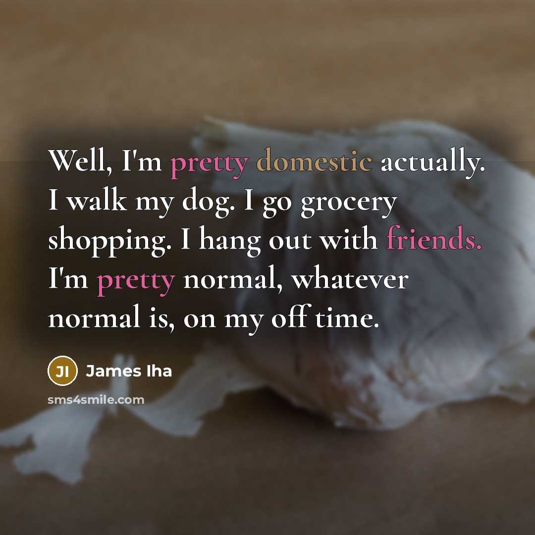 “Well, I'm pretty domestic actually. I walk my dog. I…” quote by James Iha