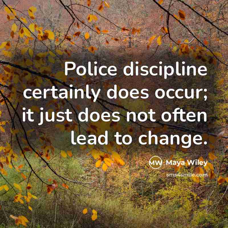 “Police discipline certainly does occur; it just does not often…” quote by Maya Wiley