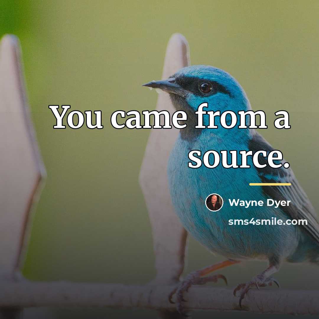 “You came from a source.…” quote by Wayne Dyer