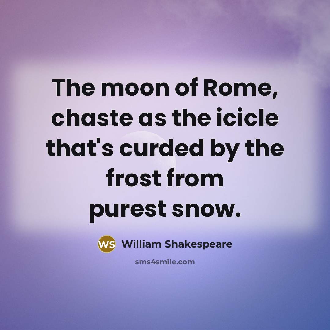 “The moon of Rome, chaste as the icicle that's curded…” quote by William Shakespeare