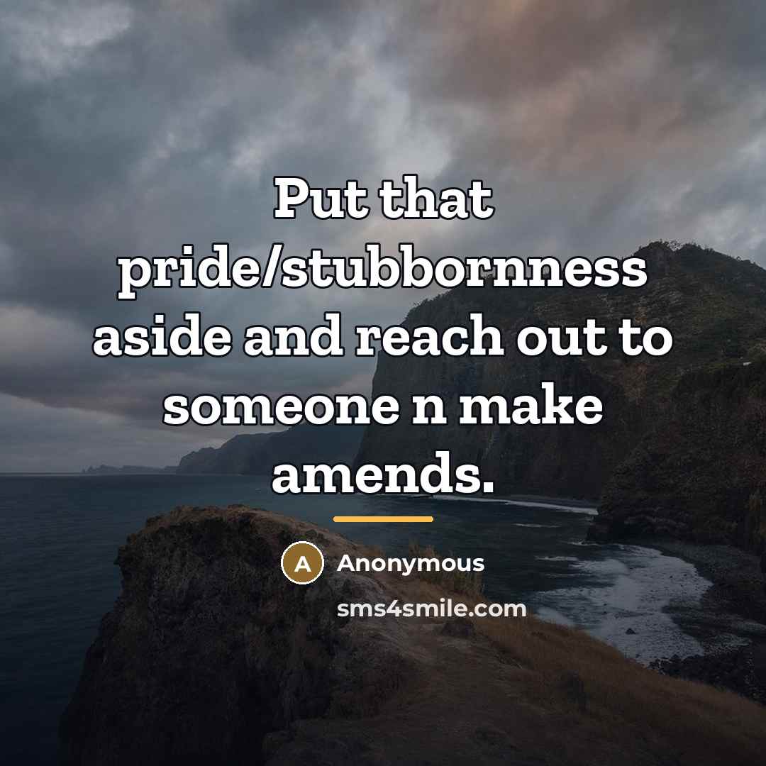 “Put that pride/stubbornness aside and reach out to someone n…” quote by Anonymous