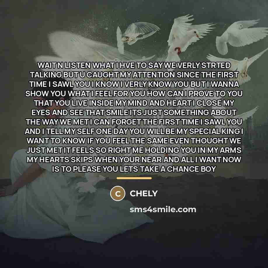 “WAIT N LISTEN WHAT I HVE TO SAY WE VERLY…” quote by Chely