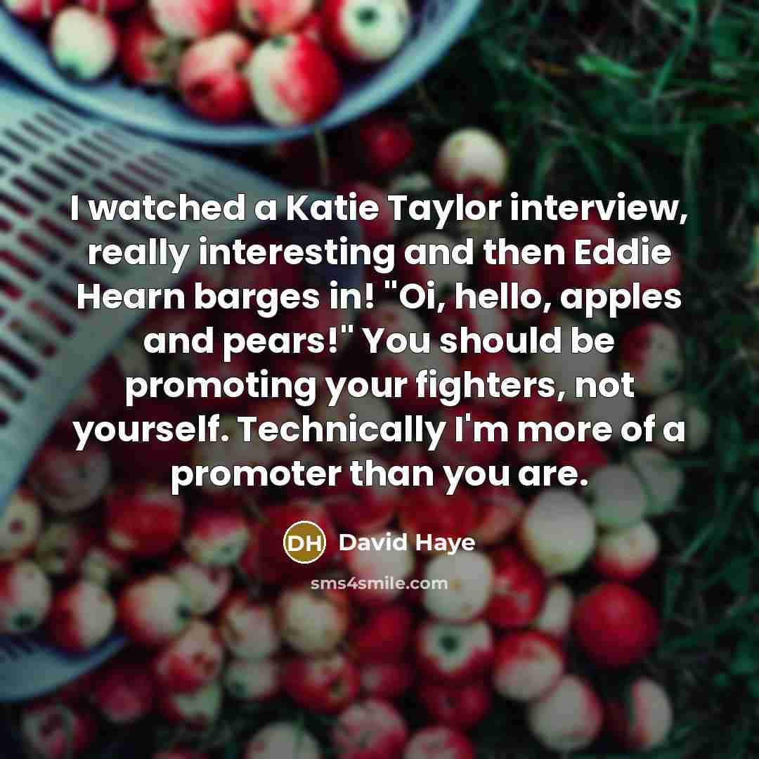 “I watched a Katie Taylor interview, really interesting and then…” quote by David Haye