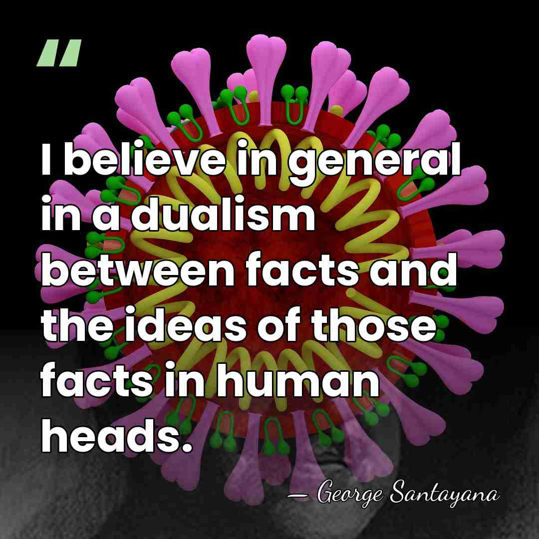 I believe in general in a dualism between facts and the ideas&hellip; - George Santayana