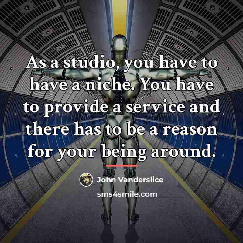 “As a studio, you have to have a niche. You…” quote by John Vanderslice