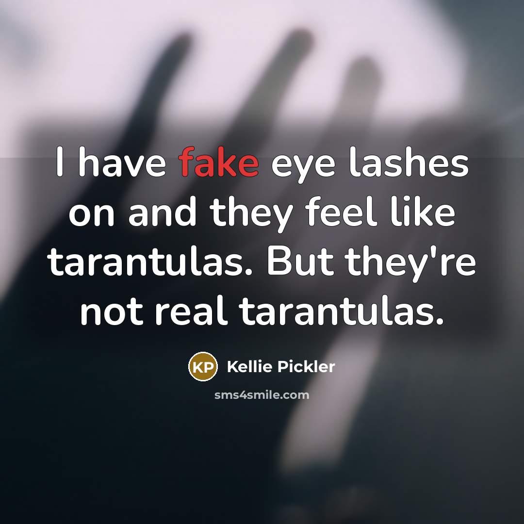 “I have fake eye lashes on and they feel like…” quote by Kellie Pickler