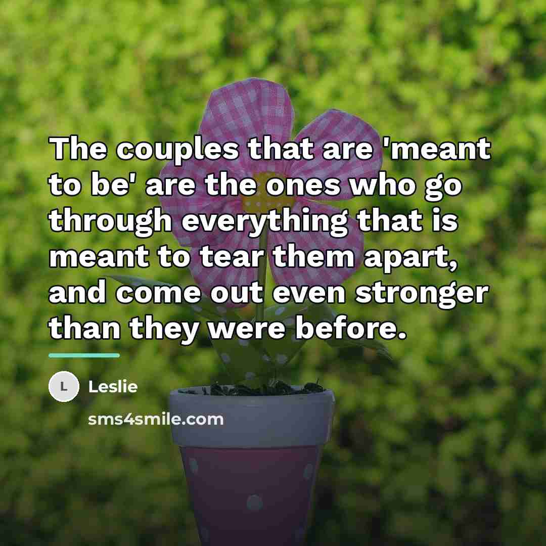“The couples that are 'meant to be' are the ones…” quote by Leslie