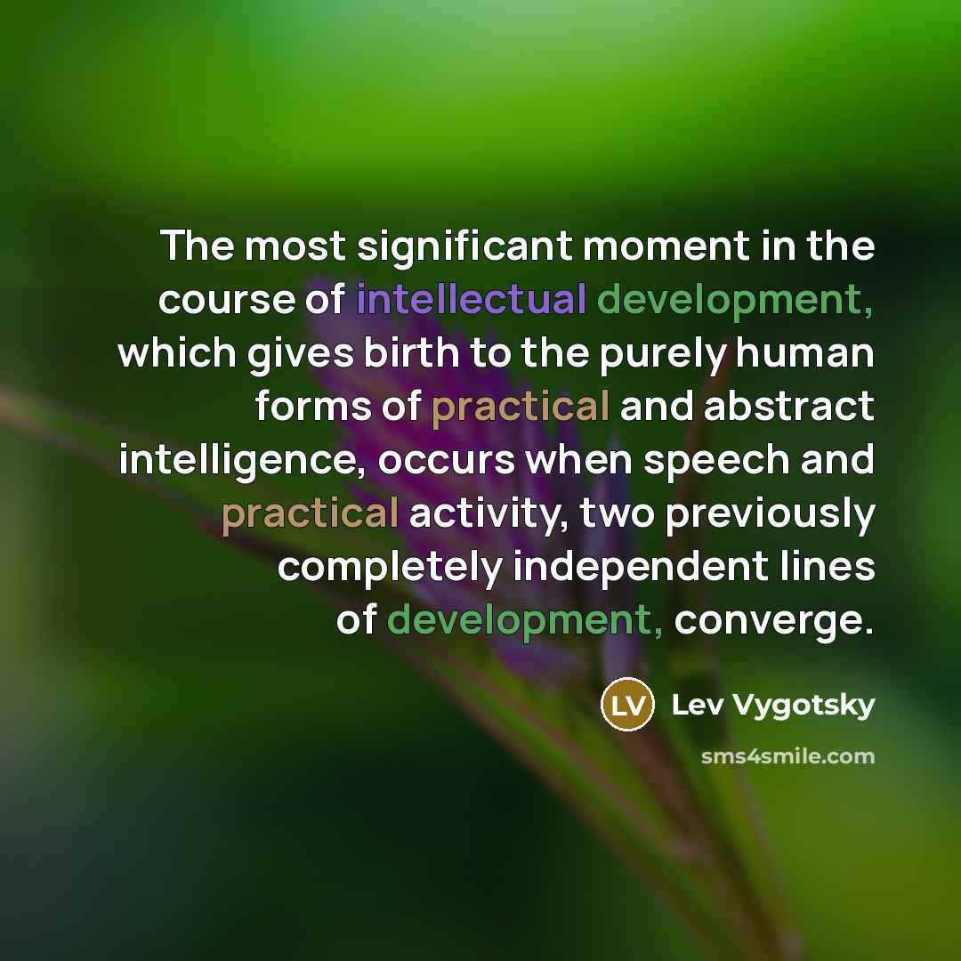 “The most significant moment in the course of intellectual development,…” quote by Lev Vygotsky