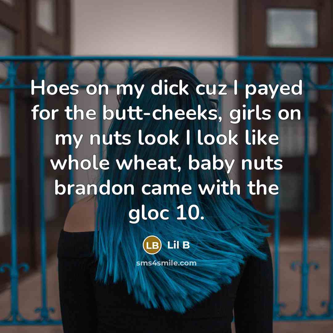 “Hoes on my dick cuz I payed for the butt-cheeks,…” quote by Lil B