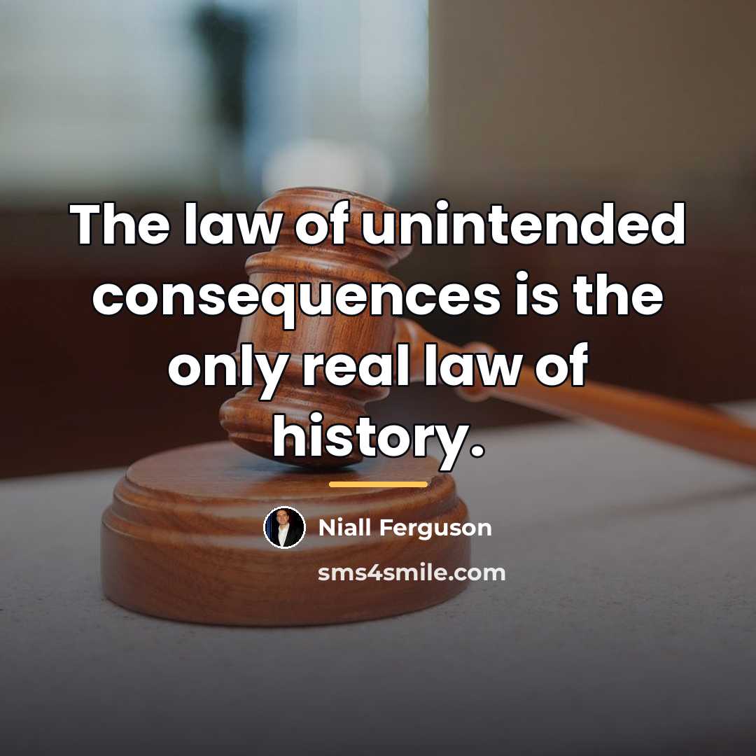 “The law of unintended consequences is the only real law…” quote by Niall Ferguson