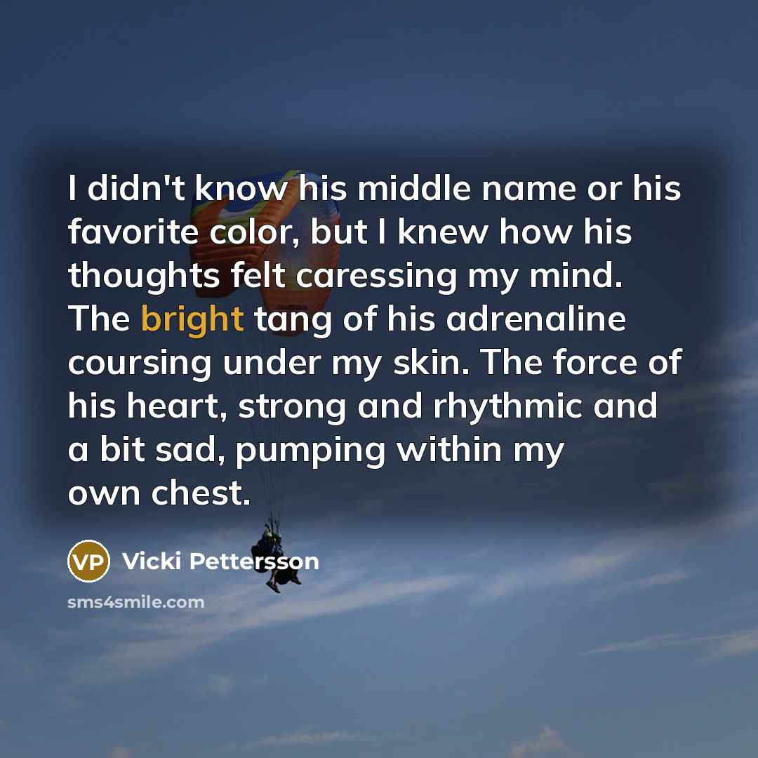 “I didn't know his middle name or his favorite color,…” quote by Vicki Pettersson