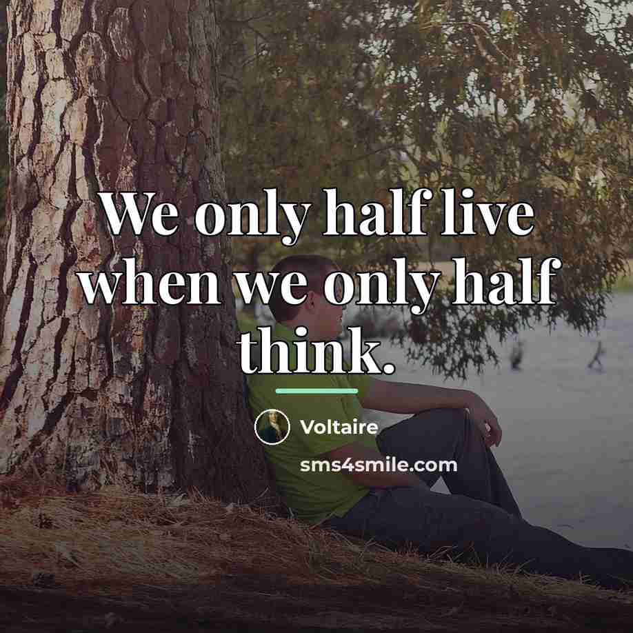“We only half live when we only half think.…” quote by Voltaire