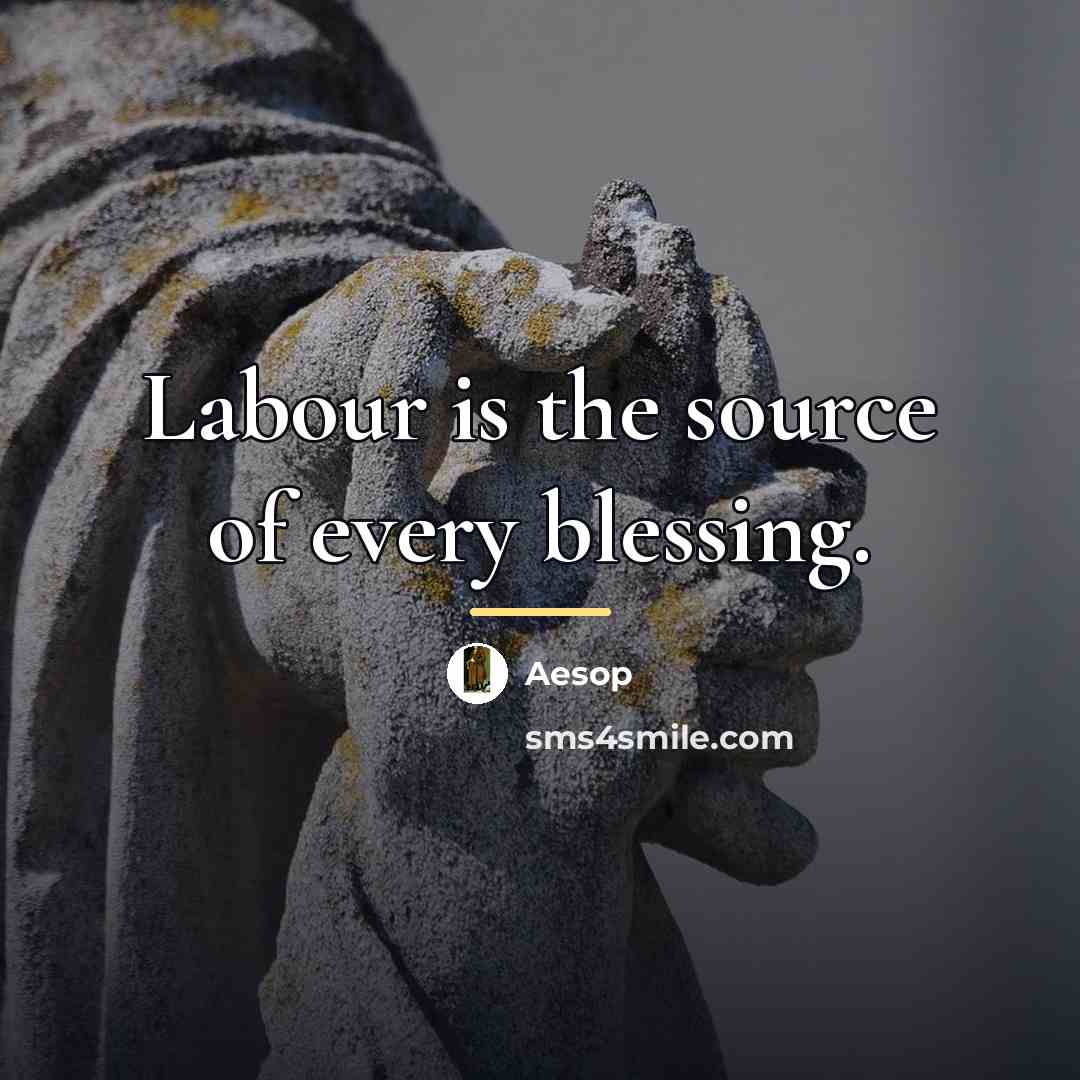 “Labour is the source of every blessing.…” quote by Aesop