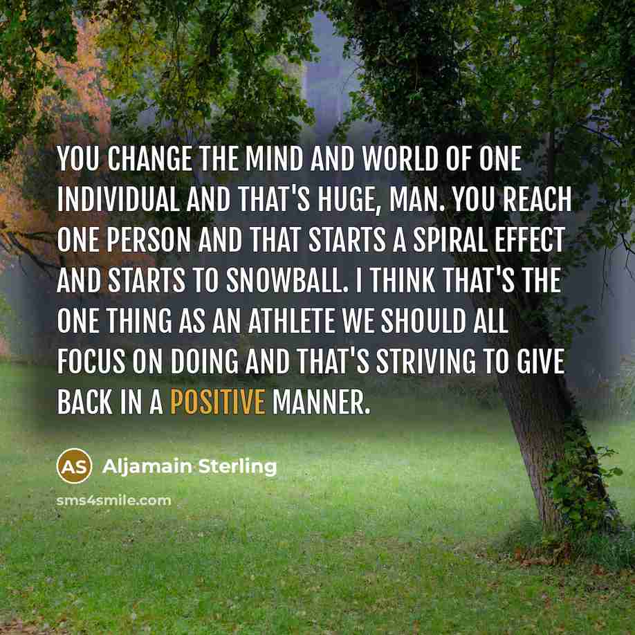 “You change the mind and world of one individual and…” quote by Aljamain Sterling
