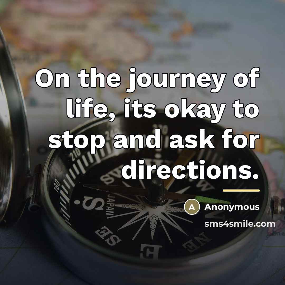 “On the journey of life, its okay to stop and…” quote by Anonymous