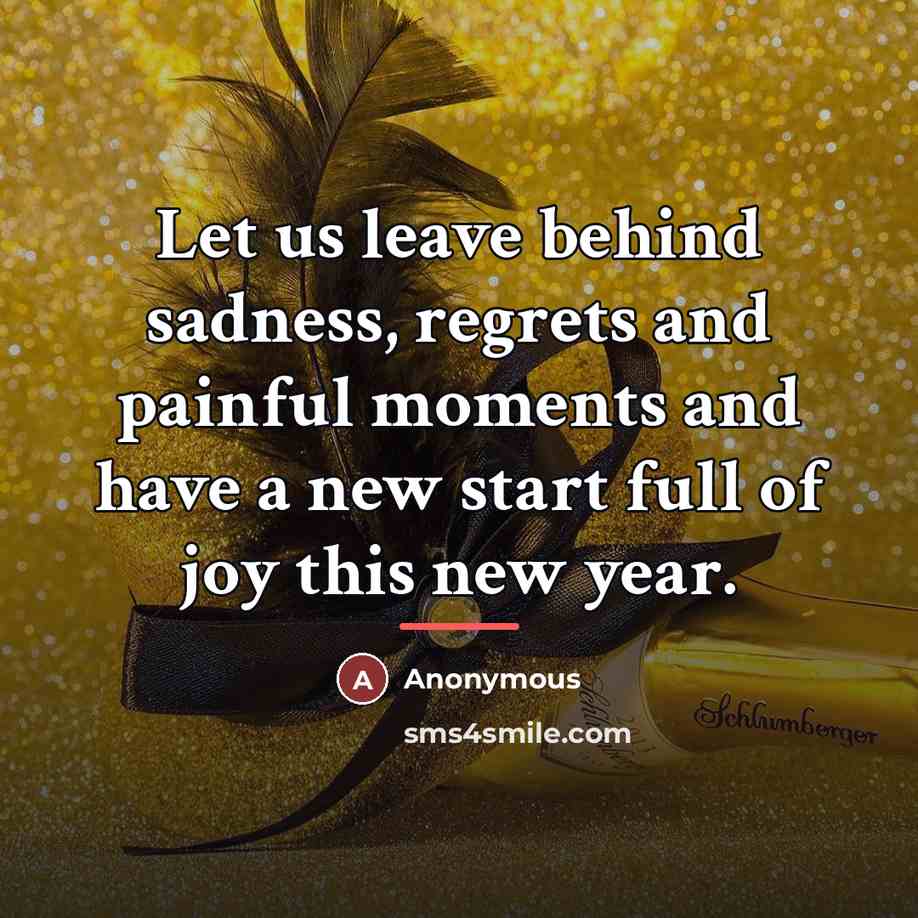 “Let us leave behind sadness, regrets and painful moments and…” quote by Anonymous