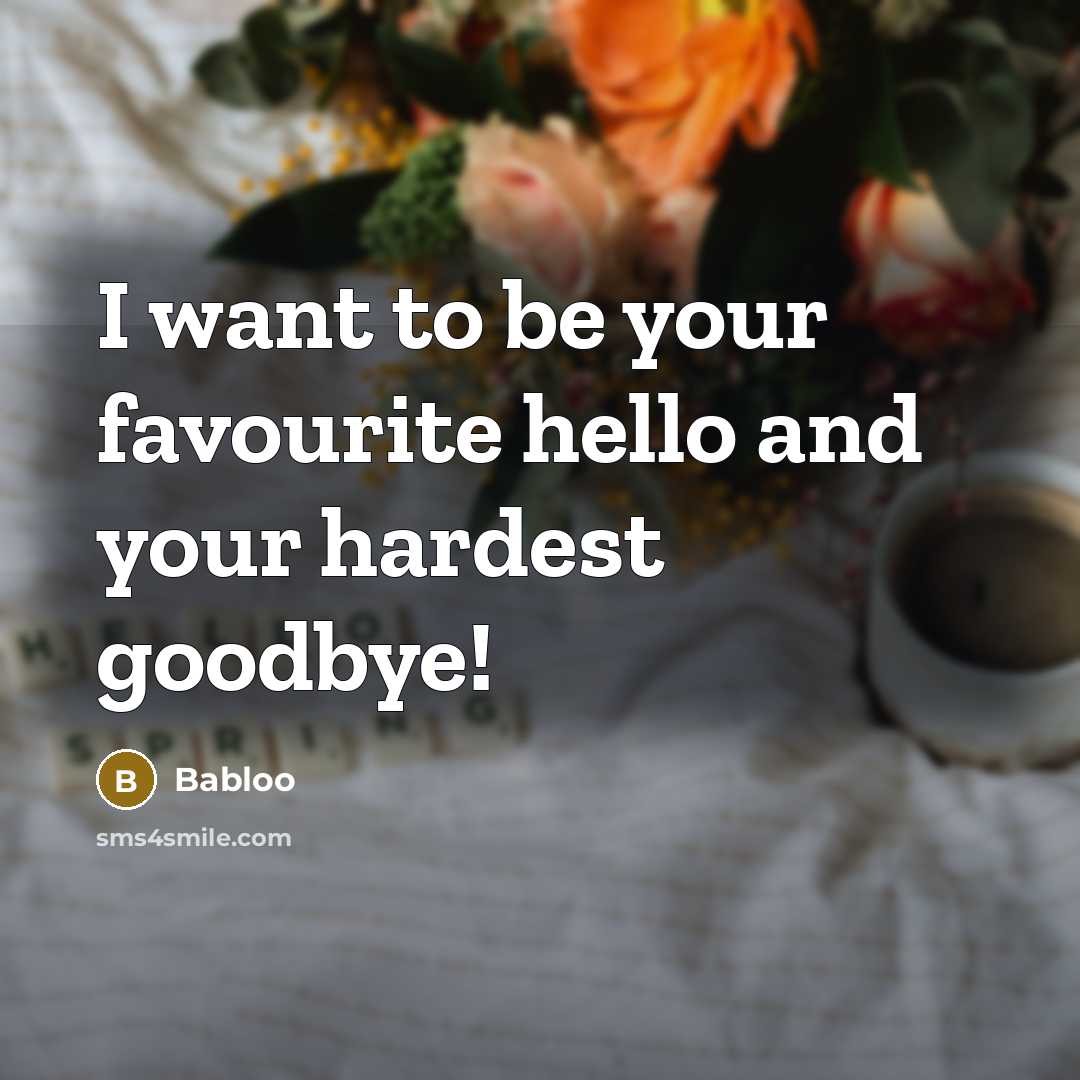 “I want to be your favourite hello and your hardest…” quote by Babloo