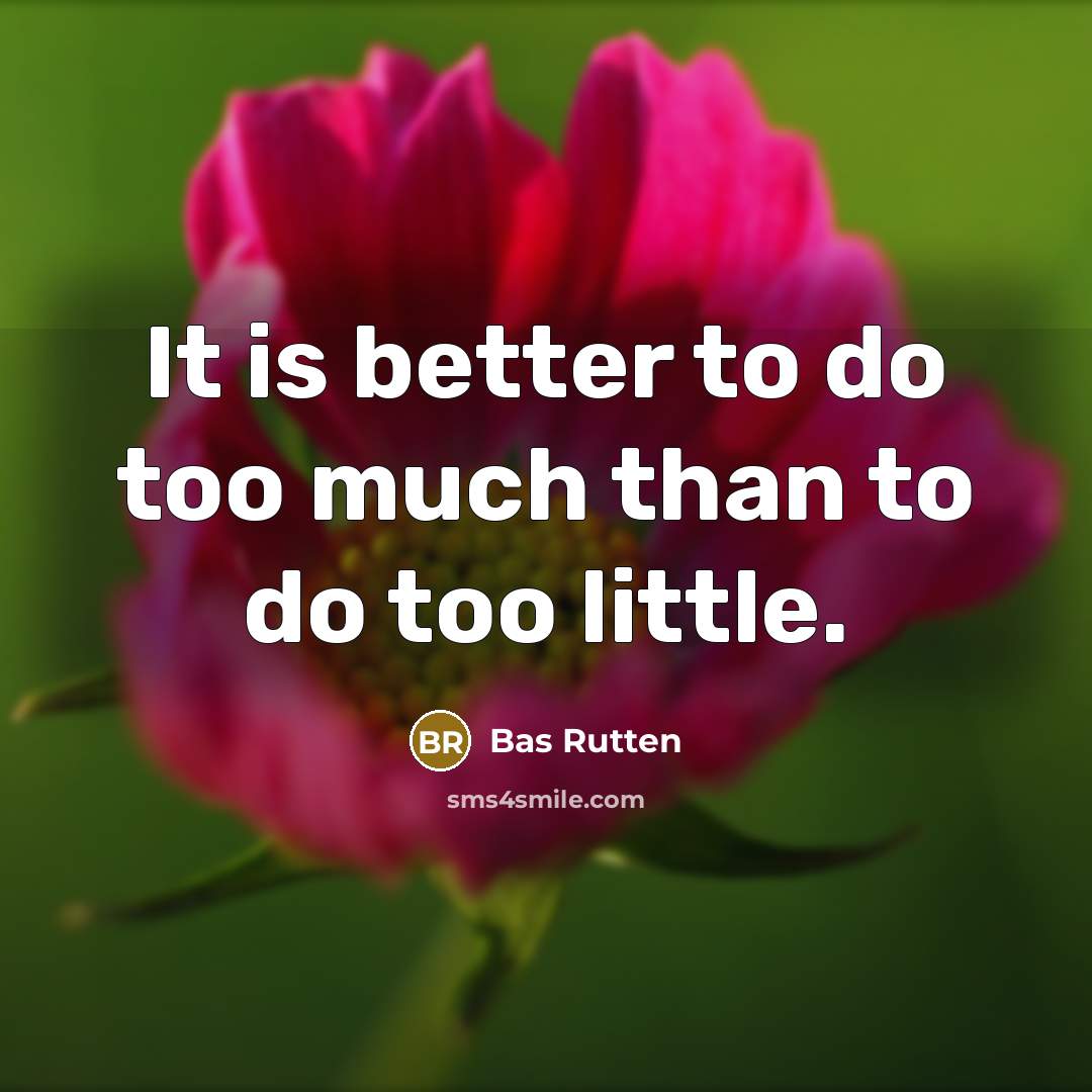 “It is better to do too much than to do…” quote by Bas Rutten