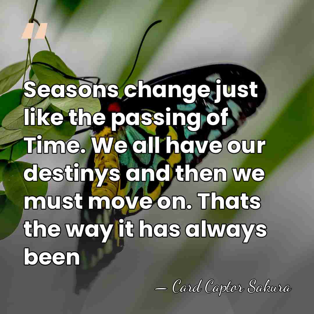 Seasons change just like the passing of Time. We all have our&hellip; - Card Captor Sakura