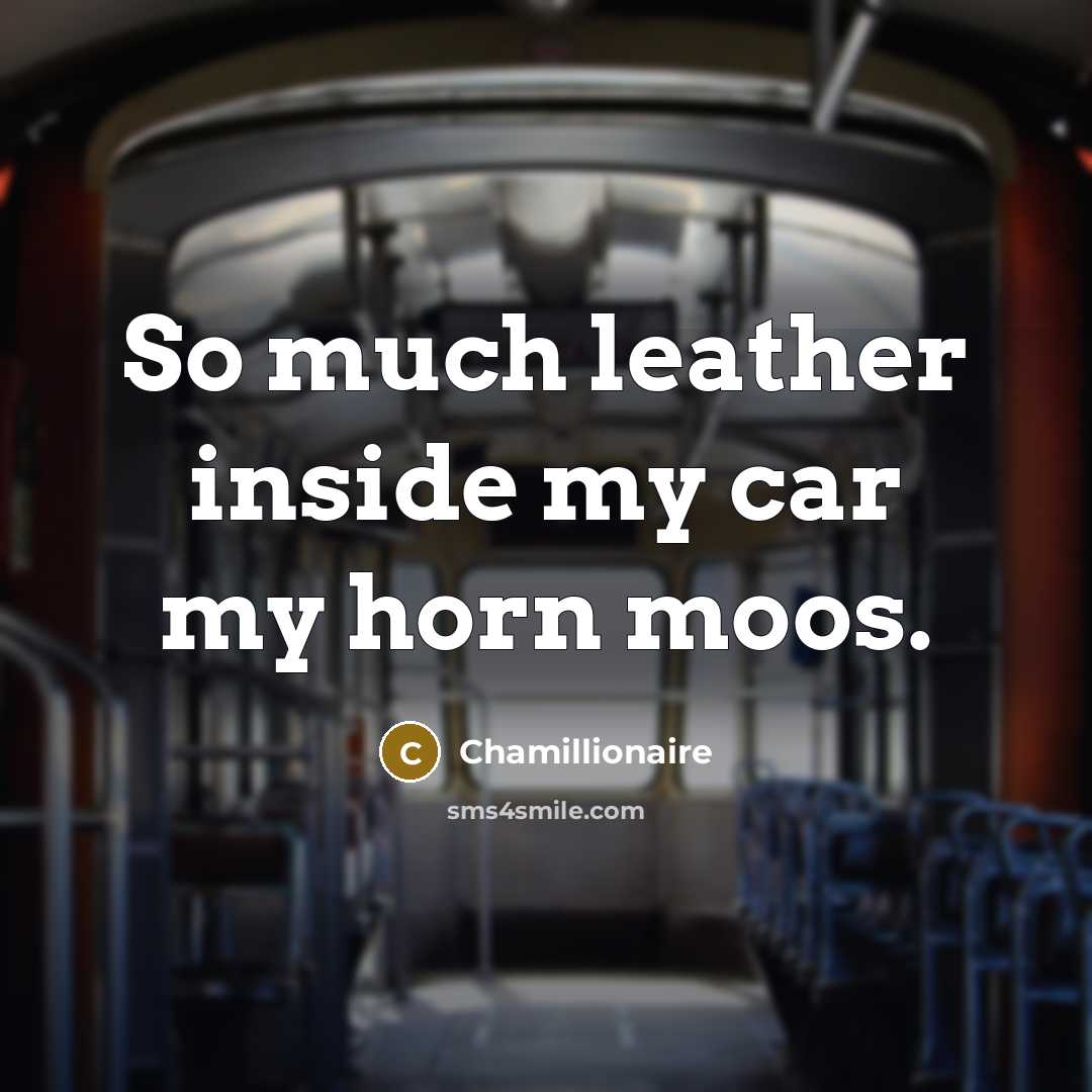 “So much leather inside my car my horn moos.…” quote by Chamillionaire