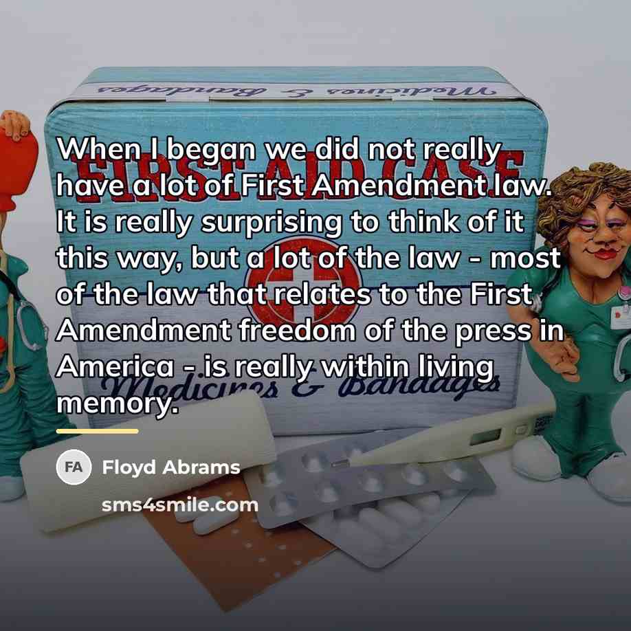 “When I began we did not really have a lot…” quote by Floyd Abrams